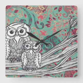 フクロウ48の時計 スクエア壁時計