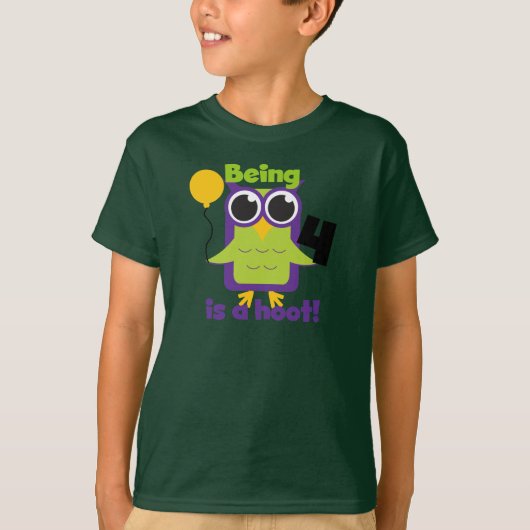フクロウ4th誕生日Tシャツとギフト Tシャツ (正面)