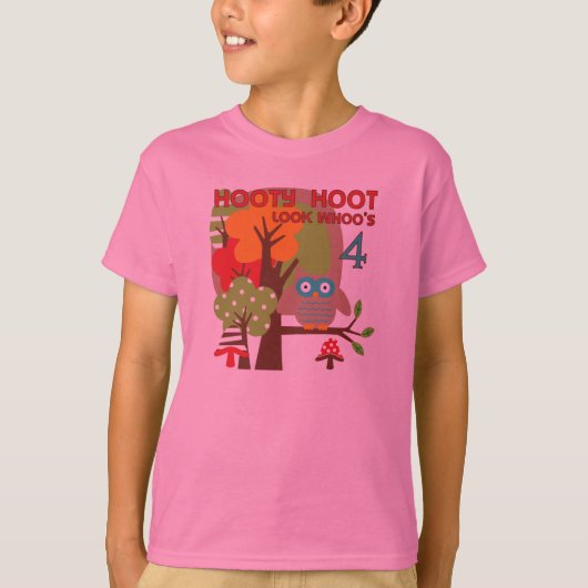 フクロウ4th誕生日Tシャツとギフト Tシャツ (正面)