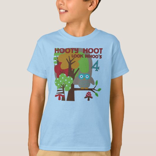 フクロウ4th誕生日Tシャツとギフト Tシャツ (正面)