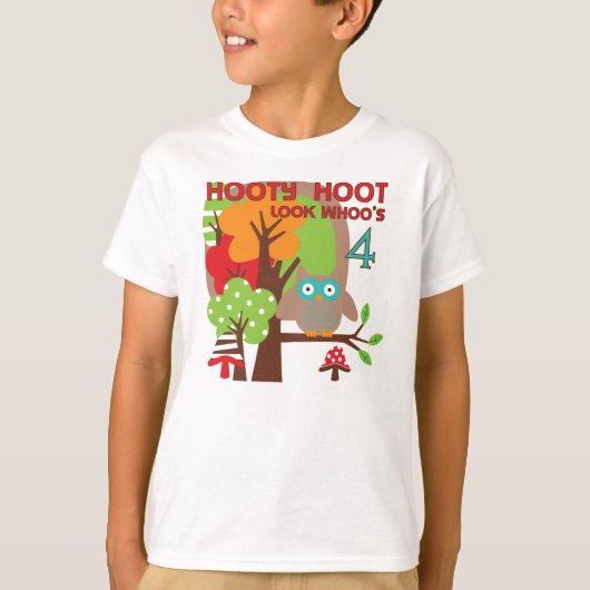 フクロウ4th誕生日Tシャツとギフト Tシャツ (正面)