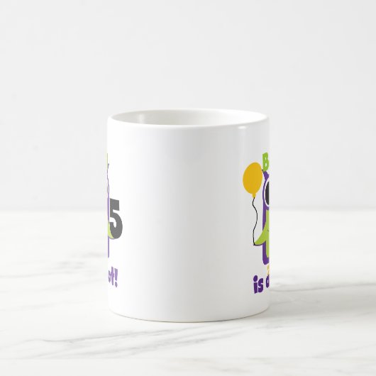 フクロウ5誕生日Tシャツとギフト コーヒーマグカップ (中央)