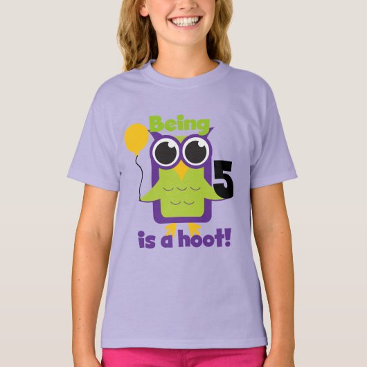 フクロウ5誕生日Tシャツとギフト Tシャツ (正面)