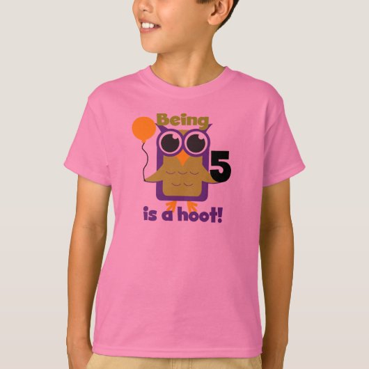 フクロウ5誕生日Tシャツとギフト Tシャツ (正面)