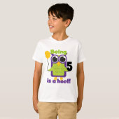 フクロウ5誕生日Tシャツとギフト Tシャツ (正面フル)