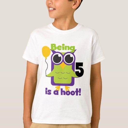 フクロウ5誕生日Tシャツとギフト Tシャツ (正面)