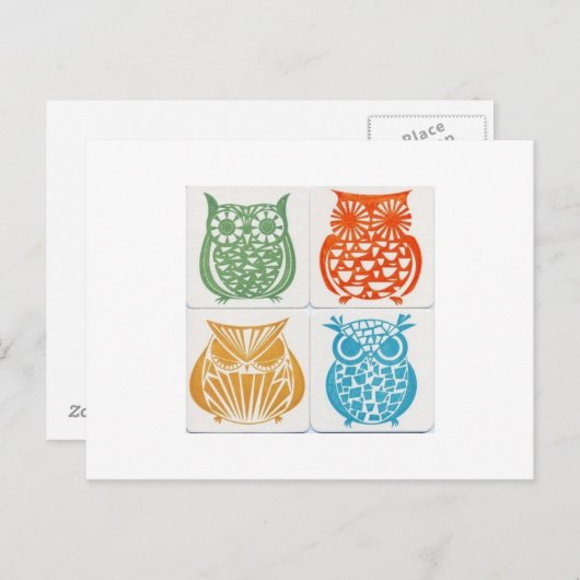 フクロウ5 ポストカード (正面/裏面)