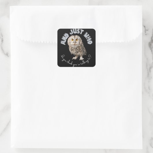 フクロウ:あなたは誰と話し考えているんだ? スクエアシール (バッグ)