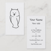 フクロウ-おもしろいのかわいいトーテムラインスケッチの芸術はそれをカスタマイズ 名刺 (正面/裏面)