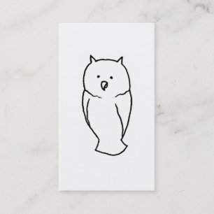 フクロウ-おもしろいのかわいいトーテムラインスケッチの芸術はそれをカ 名刺