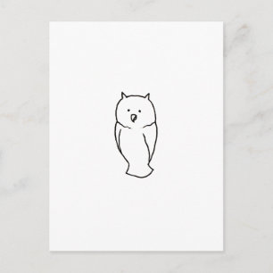 フクロウ – おもしろいシンプルかわいいトーテムインクラインスケッチアート ポストカード
