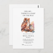 フクロウ…かわいい赤ちゃんシャワー ポストカード (正面/裏面)