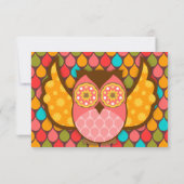 "フクロウ"はRSVPそこにいます 出欠カード (裏面)