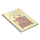 フクロウ、まぐさ桶の黄色および青色児のシャワーの来客名簿 ノートブック (右側)