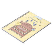 フクロウ、まぐさ桶の黄色および青色児のシャワーの来客名簿 ノートブック (左側)