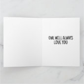 フクロウ・アート愛する大きなグリーティングカード サンキューカード (内部)