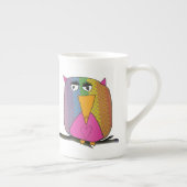 フクロウ・アート（キッズ）» Mug ボーンチャイナマグカップ (右)