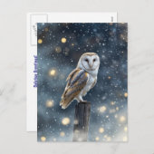 フクロウ・イン・スノーウィンター至 シーズンポストカード (正面/裏面)