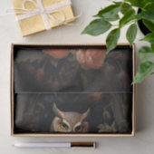 フクロウ・イン・フラワーズ1 Decopage紙 薄葉紙 (ギフト)