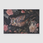 フクロウ・イン・フラワーズ2 Decopage紙 薄葉紙 (正面)