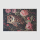 フクロウ・イン・フラワーズ3 Decopage紙 薄葉紙 (正面)