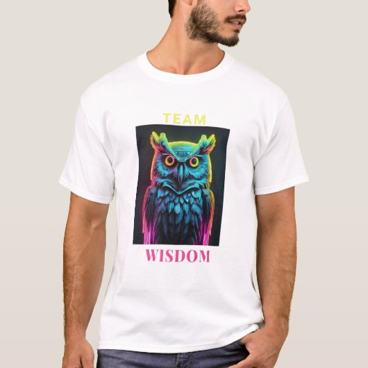「フクロウ・ウィズダム・チーム」 Tシャツ (正面)