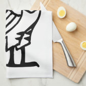 フクロウ、エジプトの象形文字 キッチンタオル (四つ折り)