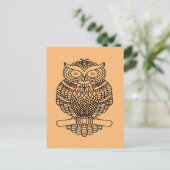 フクロウ（オレンジ） – はがき (スタンド正面)