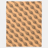 フクロウ（オレンジ） – シェルパブランケット フリースブランケット (正面)