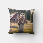 フクロウ・オン・フェンス・ポスト クッション (正面)