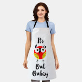 フクロウ・オーケイ エプロン (着用した状態)