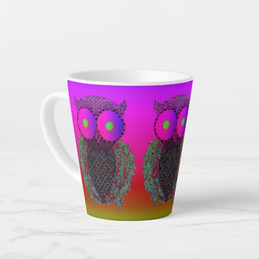 フクロウ！ カフェラテマグ (左アングル)