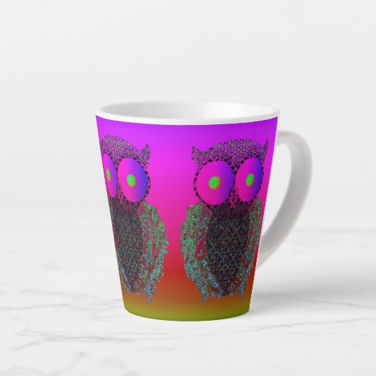 フクロウ！ カフェラテマグ (右アングル)