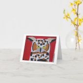 フクロウ カード (黄色い花)