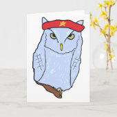 フクロウ カード (黄色い花)