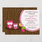 フクロウ·ガモダンール·ベビーシャワー招待状 招待状 (正面/裏面)