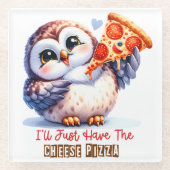 フクロウ ガラスコースター (正面)