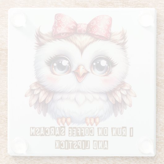 フクロウ ガラスコースター (裏面)