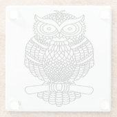 フクロウ – ガラスコースター (裏面)