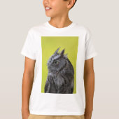 フクロウ – キッズハネタレスシャツ Tシャツ (正面)