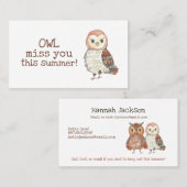 フクロウ・キッズ コーリングカード (正面/裏面)