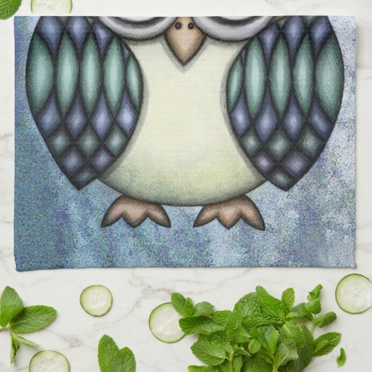 フクロウ キッチンタオル (折り畳み)