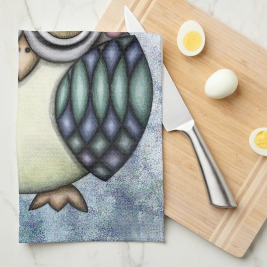 フクロウ キッチンタオル (四つ折り)