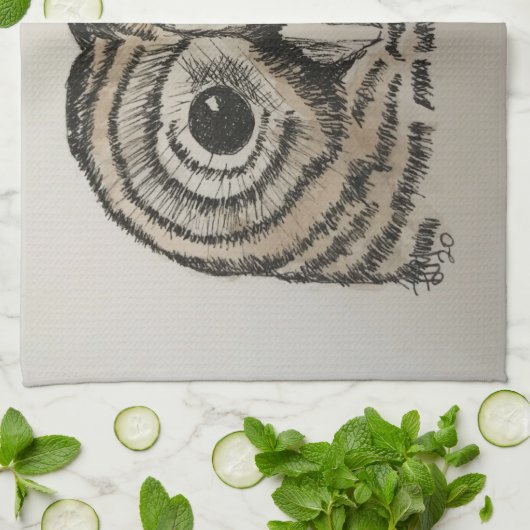 フクロウ キッチンタオル (折り畳み)
