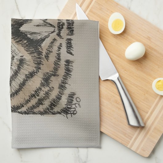 フクロウ キッチンタオル (四つ折り)