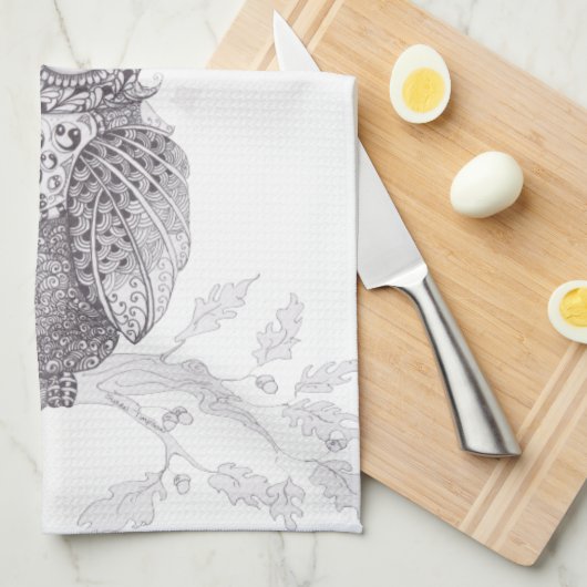 フクロウ キッチンタオル (四つ折り)