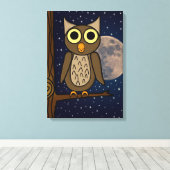 フクロウ キャンバスプリント (インサイチュ (ウッドフロア))