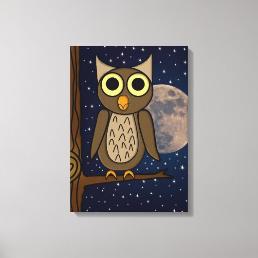 フクロウ キャンバスプリント (正面)