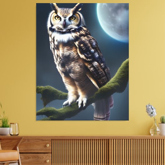 フクロウ キャンバスプリント (インサイチュ (リビング))