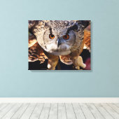 フクロウ キャンバスプリント (インサイチュ (ウッドフロア))